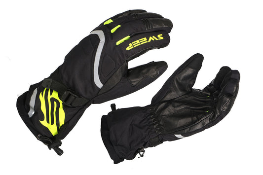 Sweep Recon Snowmobile gloves, black/neon yellow