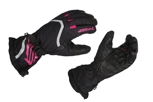 Sweep Recon ladies snowmobile glove, black/pink