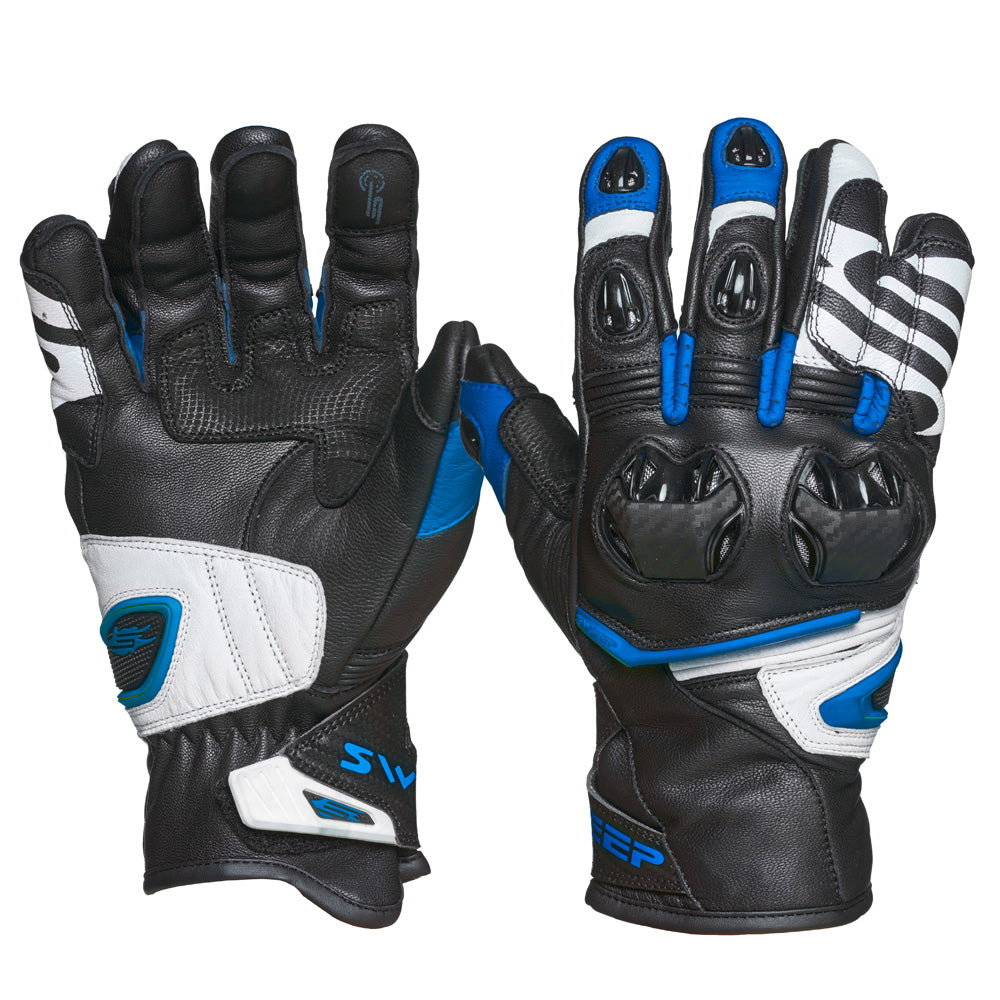 Sweep Forza gloves, black/white/blue