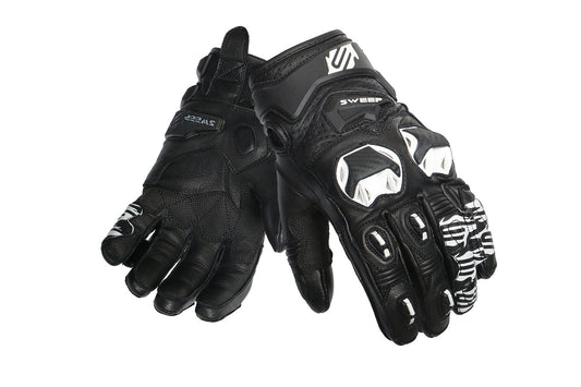 Sweep Volcano short racing gloves, black/white
