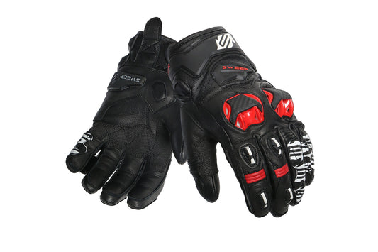 Sweep Volcano short racing gloves, black/white/red
