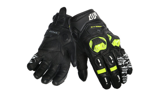 Sweep Volcano short racing gloves, black/white/yellow