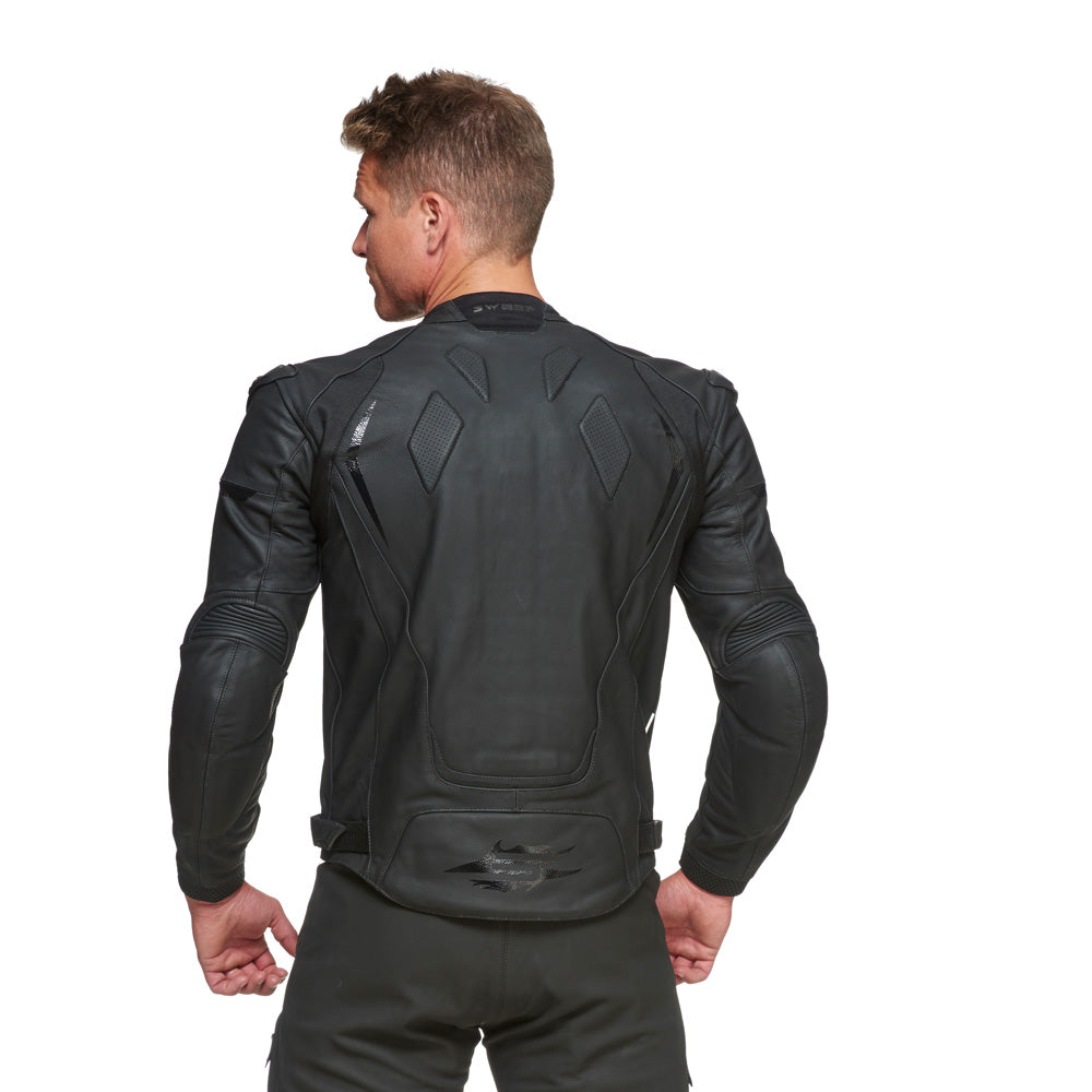 Sweep Chicane leather jacket, black