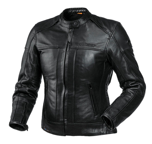 Sweep Daytona waterproof ladies leather jacket, black