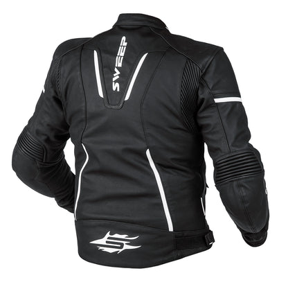 Sweep Maverick leather jacket, black/white