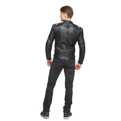 Sweep Ragnar leatherjacket, black/maroon