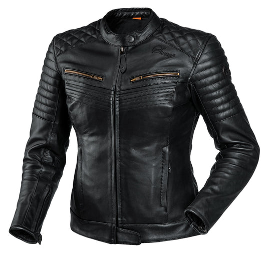 Sweep Scrambler ladies leather jacket, black