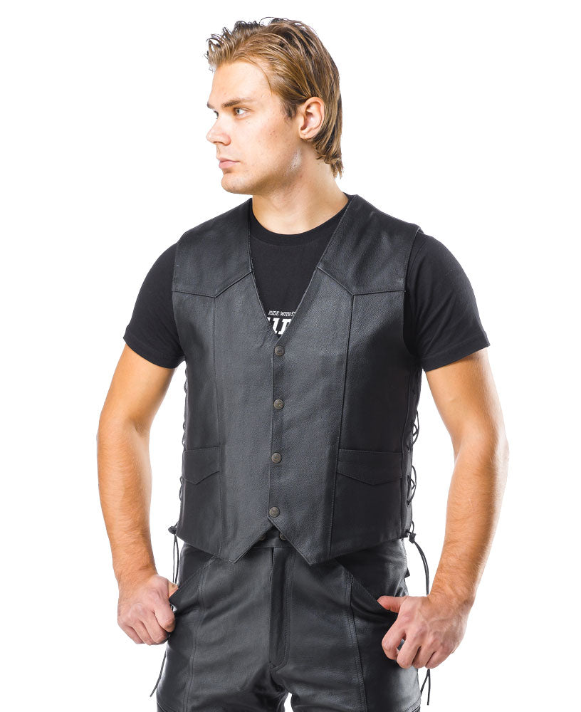 Sweep Classic leather vest, black