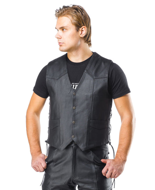 Sweep Classic leather vest, black