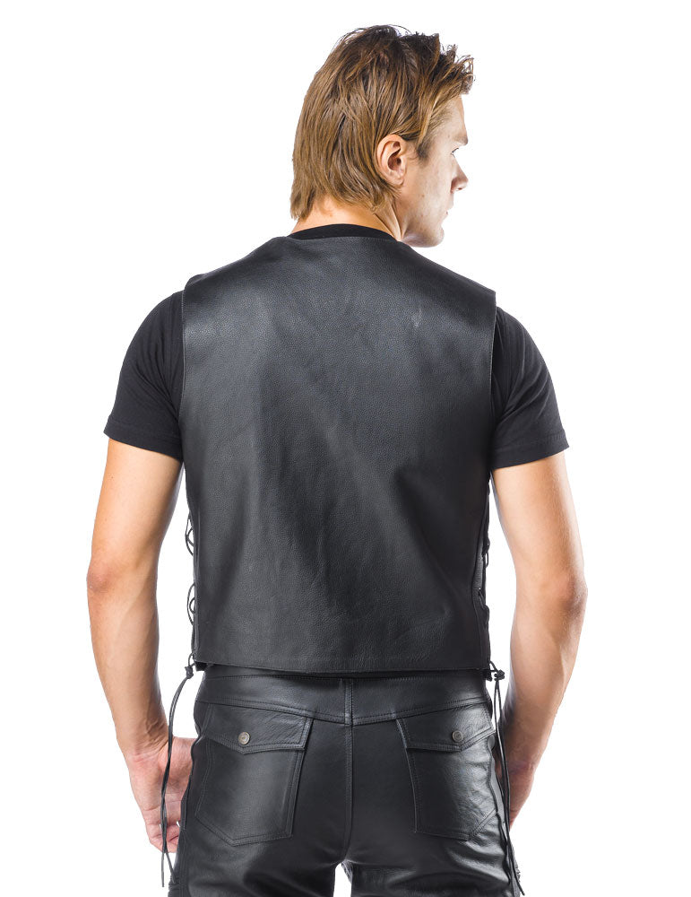 Sweep Classic leather vest, black