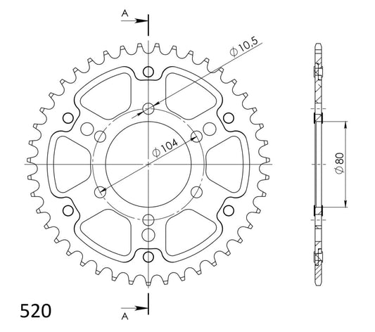 Supersprox Stealth takaratas Black 1478-RST-45-0