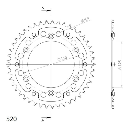 Supersprox Stealth takaratas Black 210-RST-45-0