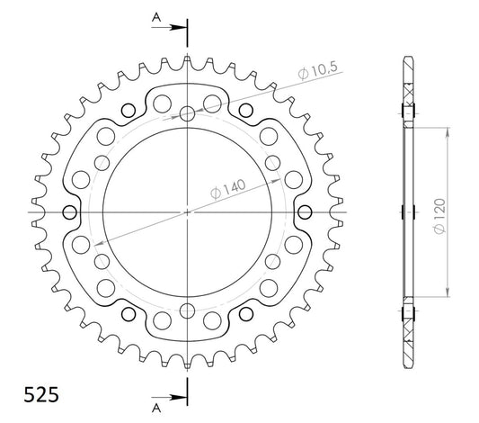 Supersprox Stealth takaratas Silver 498-RST-42-8