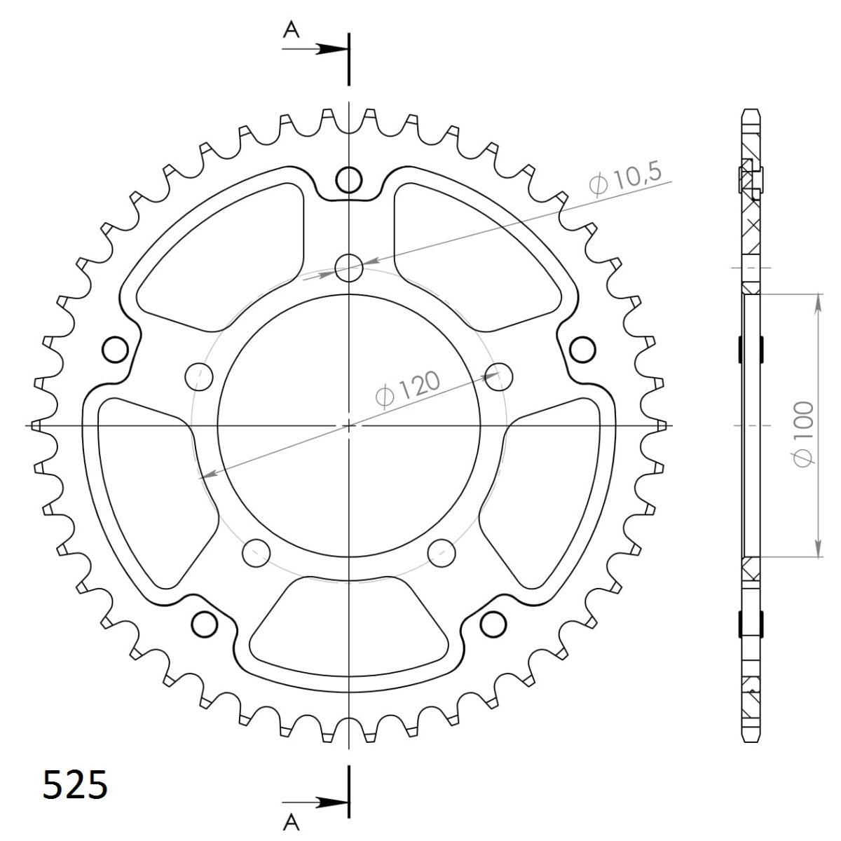 Supersprox Stealth takaratas Black 702-RST-46-0