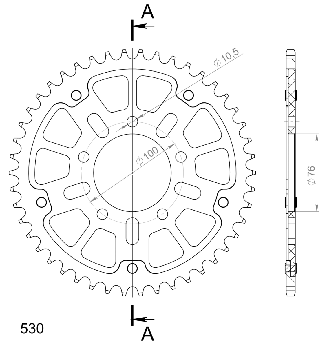 Supersprox Stealth takaratas Gold 7090-RST-46-9