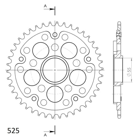 Supersprox Stealth takaratas Silver 736-525-RST-42-8