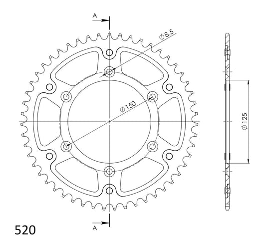 Supersprox Stealth takaratas Silver 990-RST-50-8