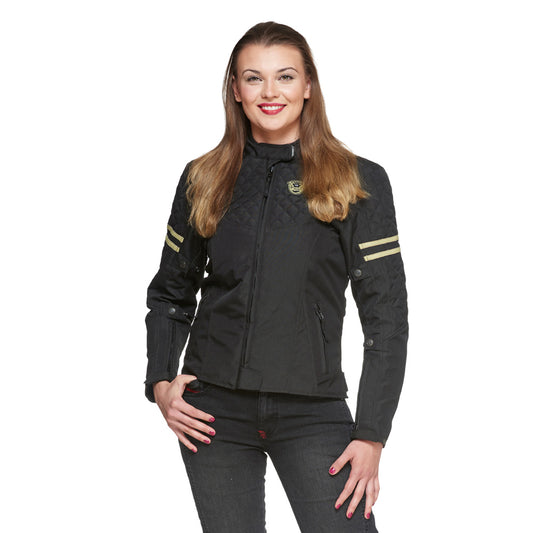 Sweep Amelia waterproof ladies mc jacket, black/beige