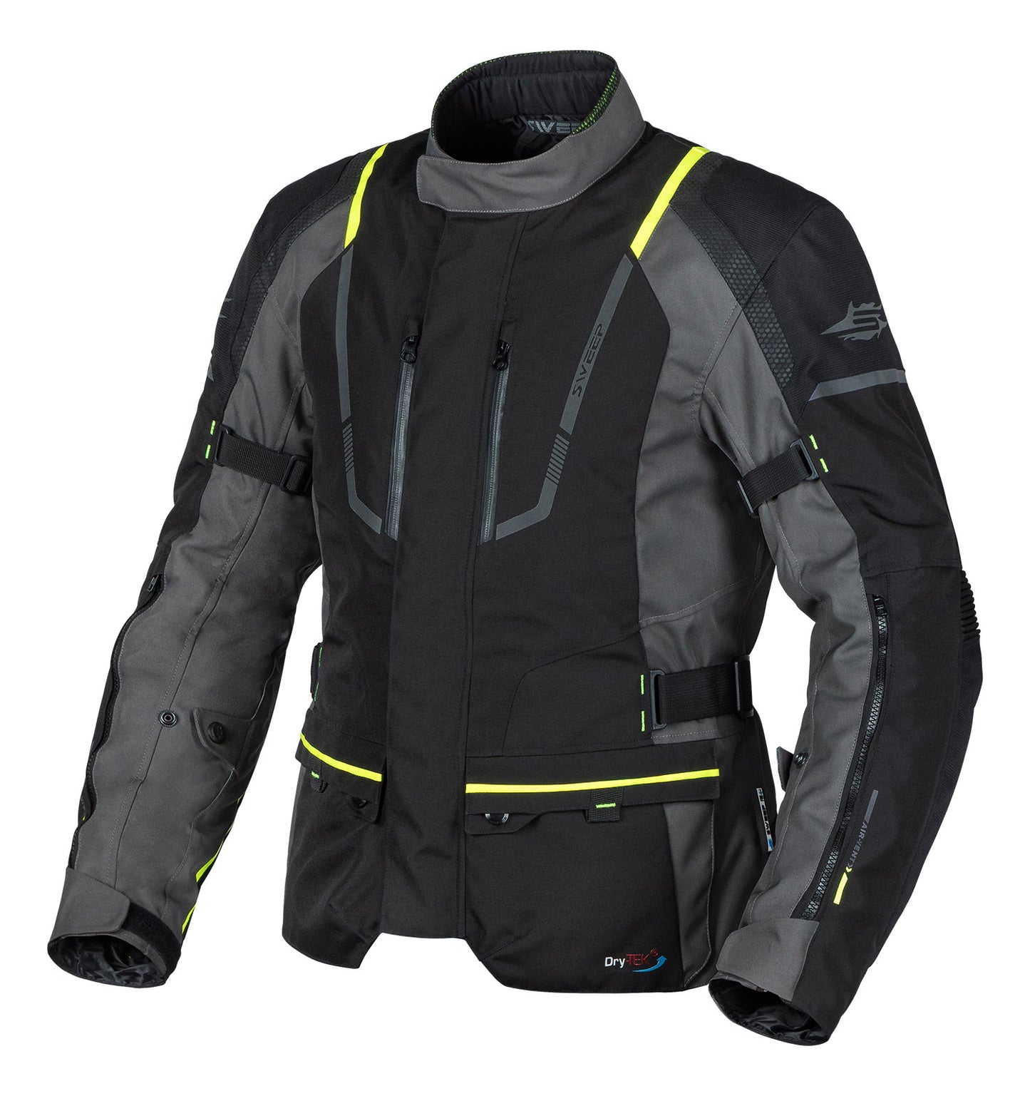 Sweep Azimut vedenpitävä ajotakki, musta/harmaa/keltainen