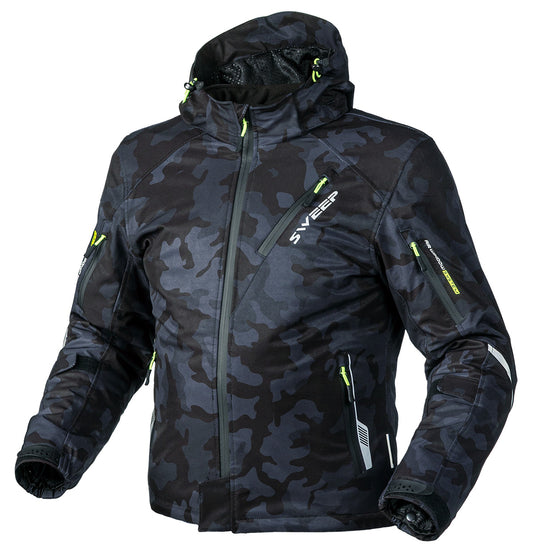 Sweep Breakout waterproof softshell mc jacket, W/O thermo liner, dark grey/camo