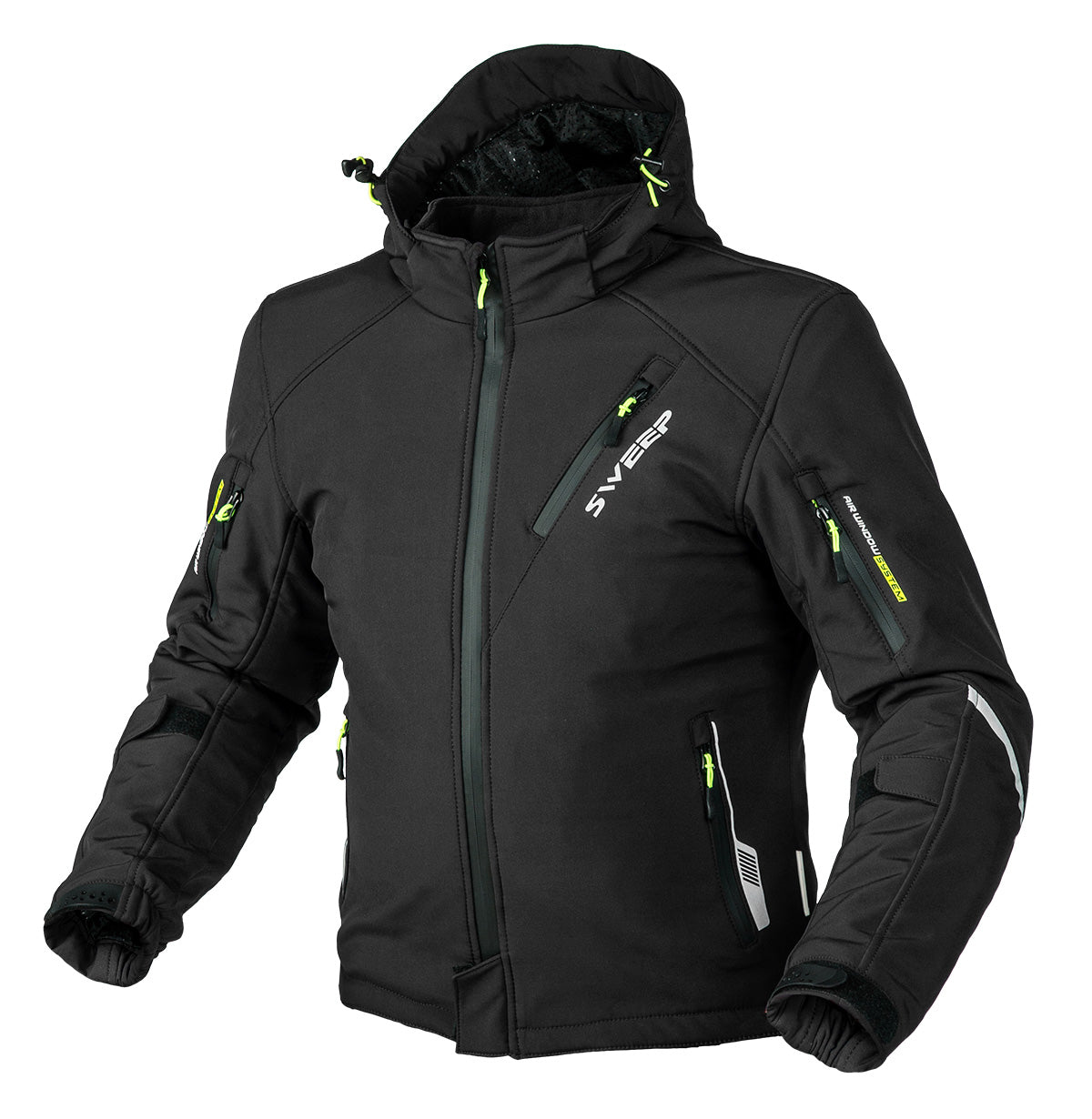 Sweep Breakout waterproof softshell mc jacket, black/yellow