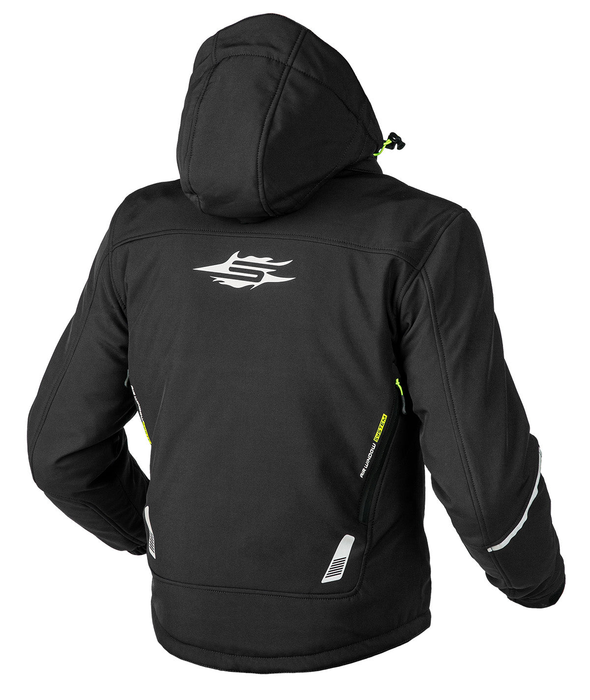 Sweep Breakout waterproof softshell mc jacket, black/yellow