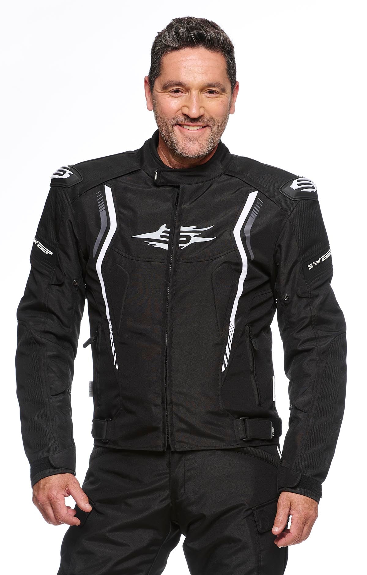 Sweep Chicane 2 waterproof textile jacket, black/white