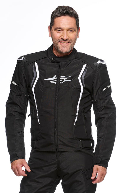 Sweep Chicane 2 waterproof textile jacket, black/white