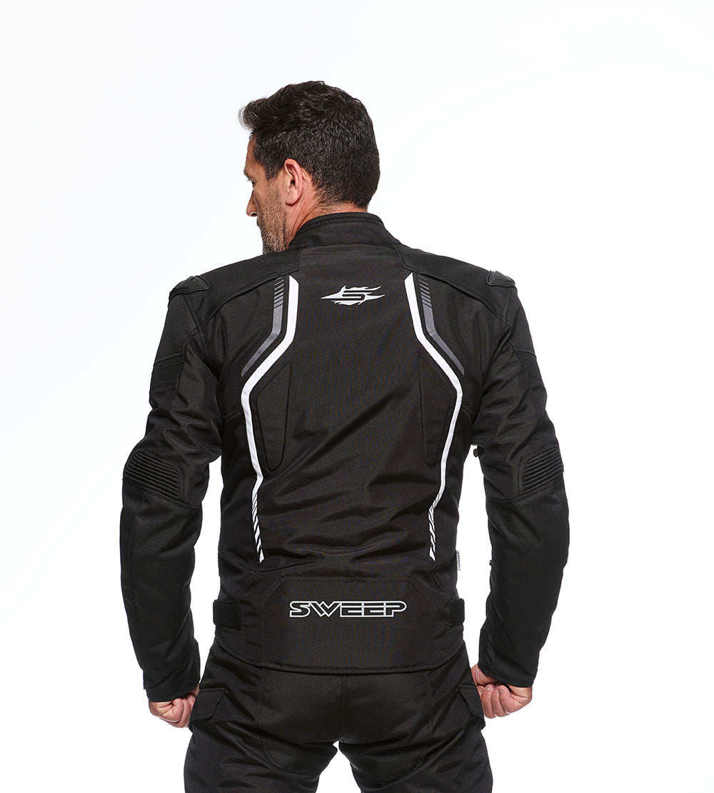 Sweep Chicane 2 waterproof textile jacket, black/white