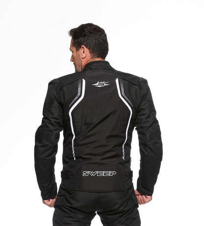 Sweep Chicane 2 waterproof textile jacket, black/white