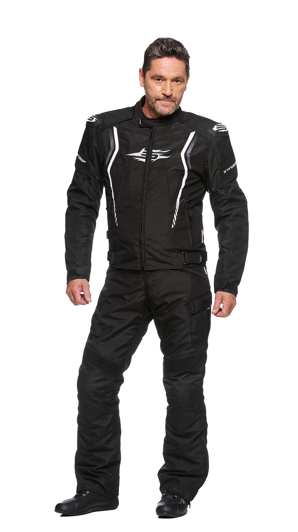 Sweep Chicane 2 waterproof textile jacket, black/white