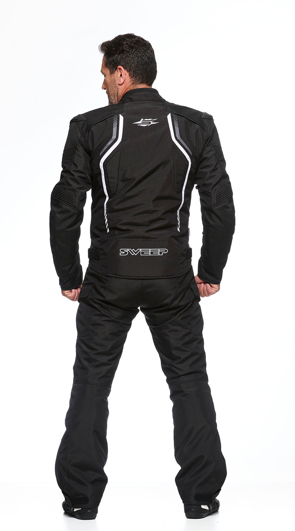 Sweep Chicane 2 waterproof textile jacket, black/white