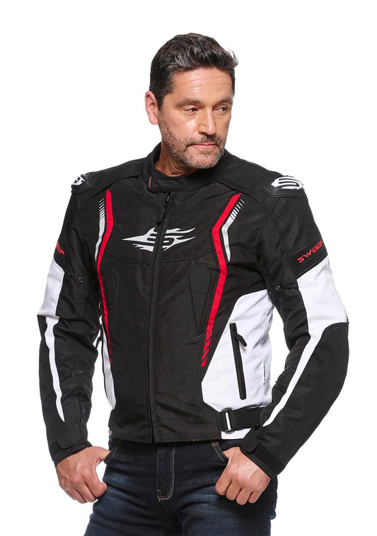 Sweep Chicane 2 waterproof textile jacket, black/white/red