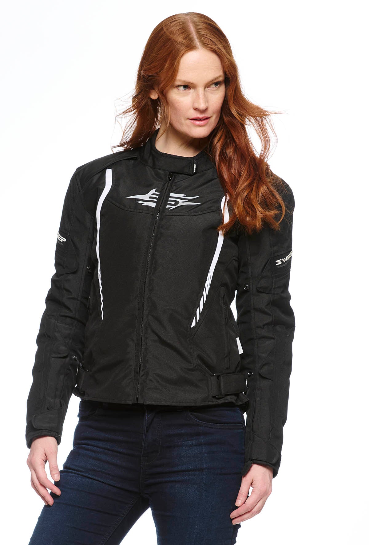 Sweep Chicane 2 waterproof ladies textile jacket, black/white