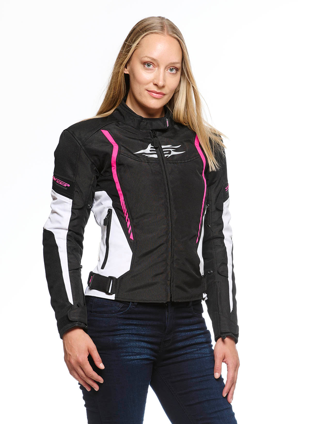 Sweep Chicane 2 waterproof ladies textile jacket, black/pink