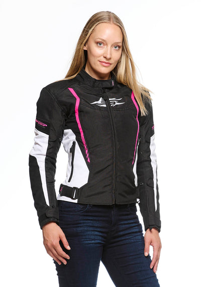Sweep Chicane 2 waterproof ladies textile jacket, black/pink