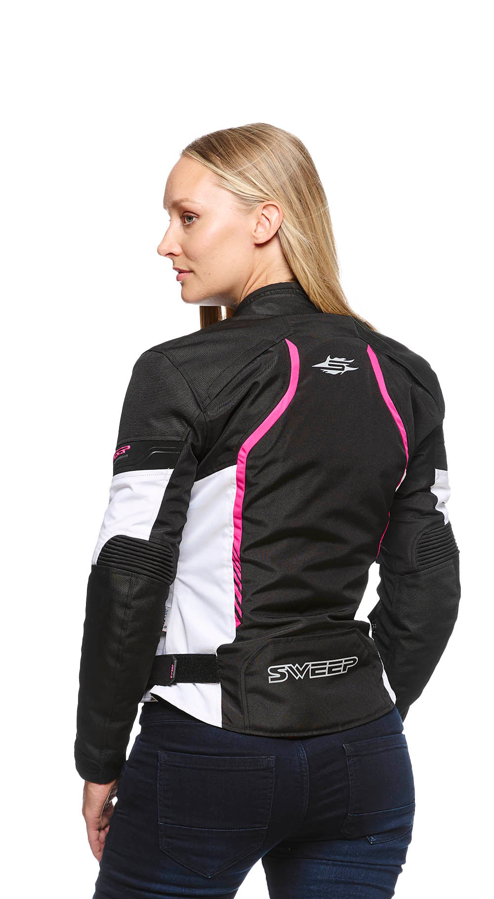 Sweep Chicane 2 waterproof ladies textile jacket, black/pink