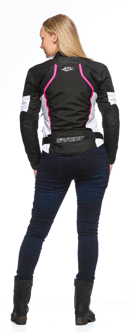 Sweep Chicane 2 waterproof ladies textile jacket, black/pink