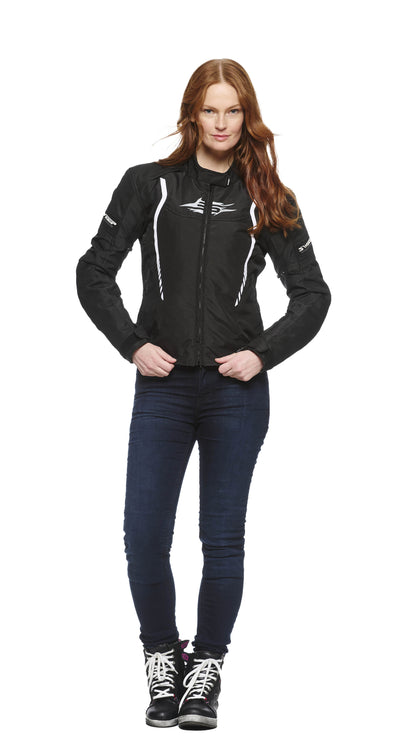 Sweep Chicane 2 waterproof ladies textile jacket, black/white