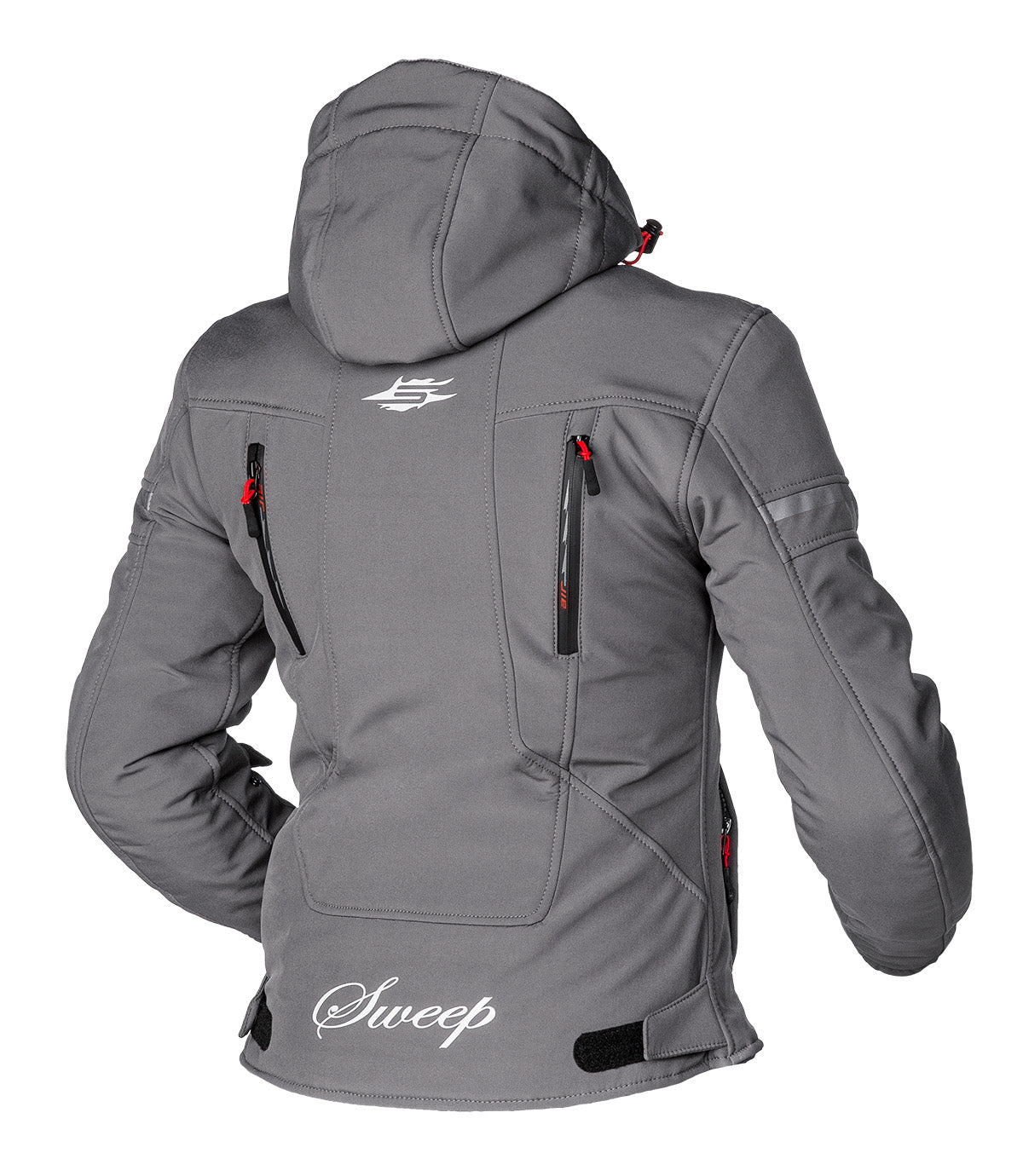 Sweep Flawless ladies softshell mc jacket, grey/red