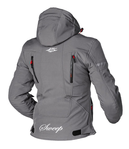 Sweep Flawless ladies softshell mc jacket, grey/red