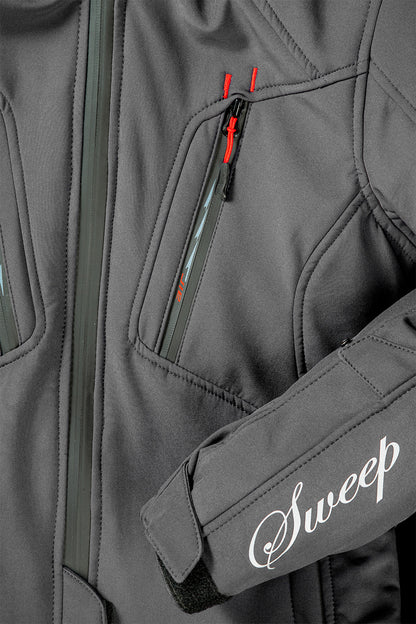 Sweep Flawless ladies softshell mc jacket, grey/red
