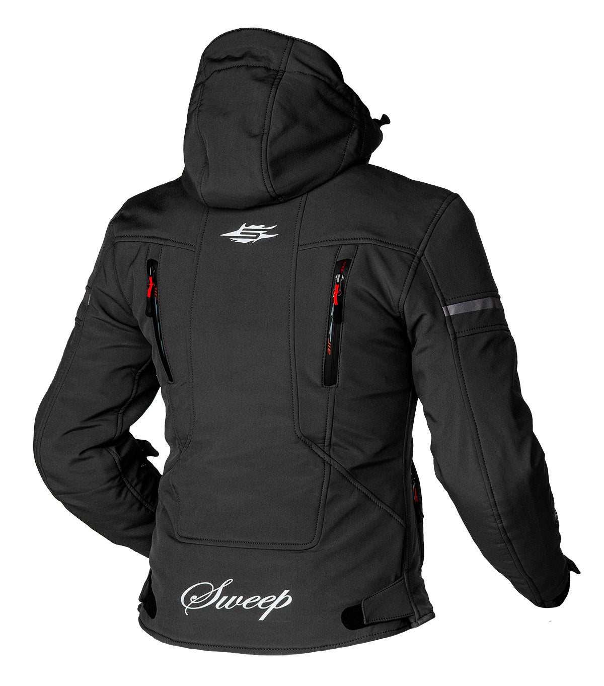 Sweep Flawless ladies softshell mc jacket, black/red\r\n
