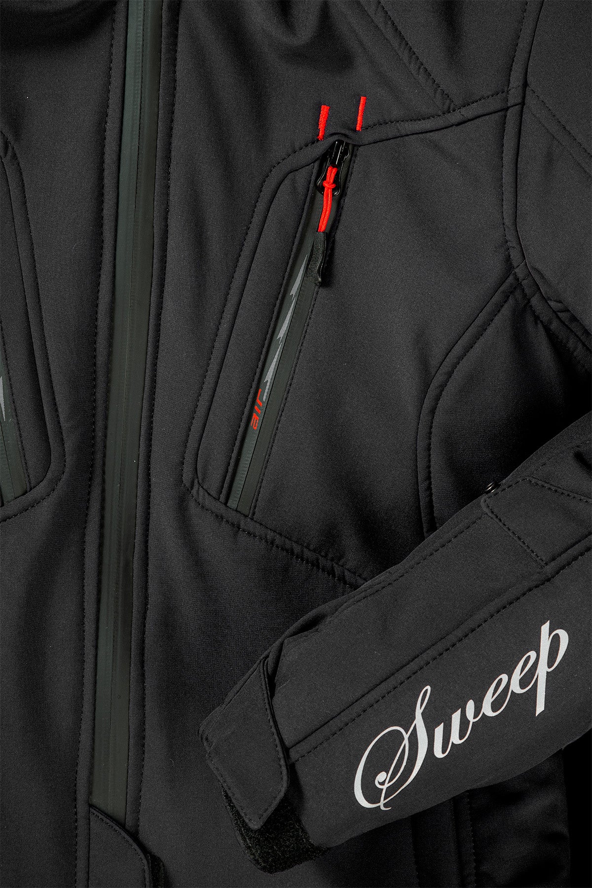 Sweep Flawless ladies softshell mc jacket, black/red\r\n