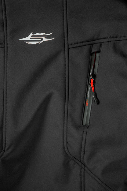 Sweep Flawless naisten softshell ajotakki, vuoreton, musta/puna