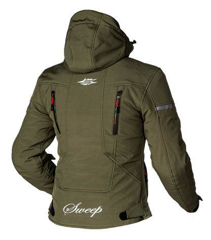 Sweep Flawless ladies softshell mc jacket W/O thermo liner, olive green/red