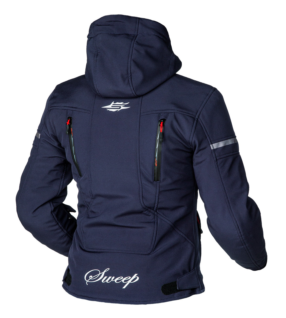 Sweep Flawless ladies softshell mc jacket, navy blue/red\r\n