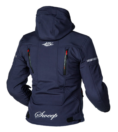 Sweep Flawless ladies softshell mc jacket, navy blue/red\r\n