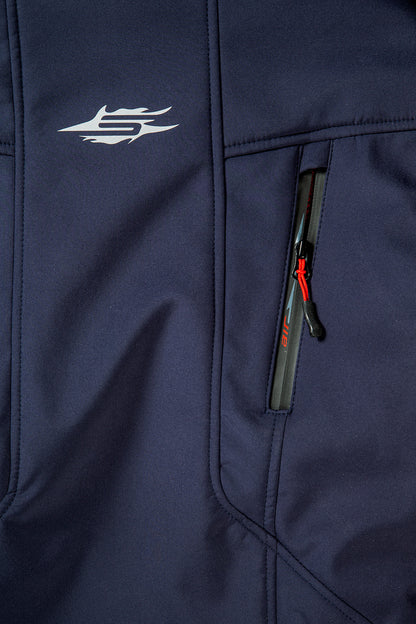 Sweep Flawless ladies softshell mc jacket, navy blue/red\r\n