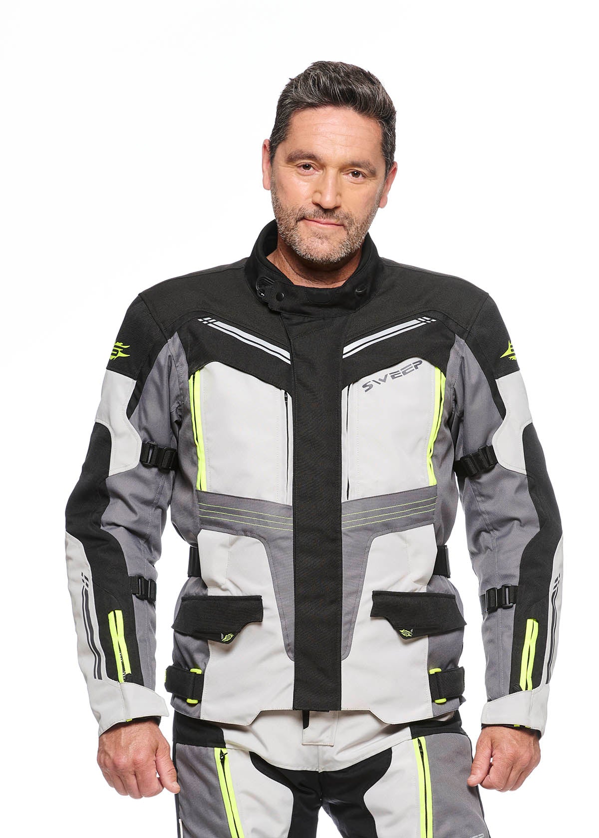 Sweep GT Touring 3 4-season jacket, black/ivory/yellow
